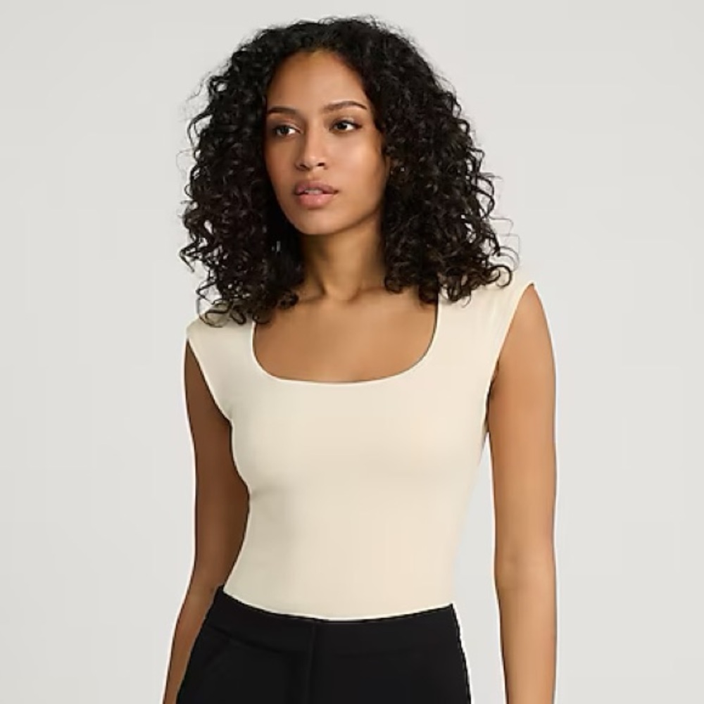 Express Body Contour Cream Cap Sleeve Bodysuit